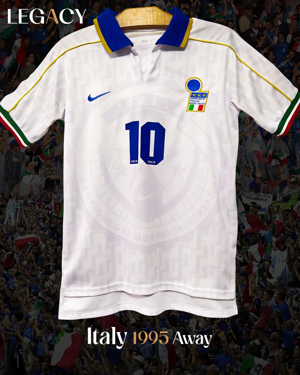 Italy 1995 Away - R.Baggio