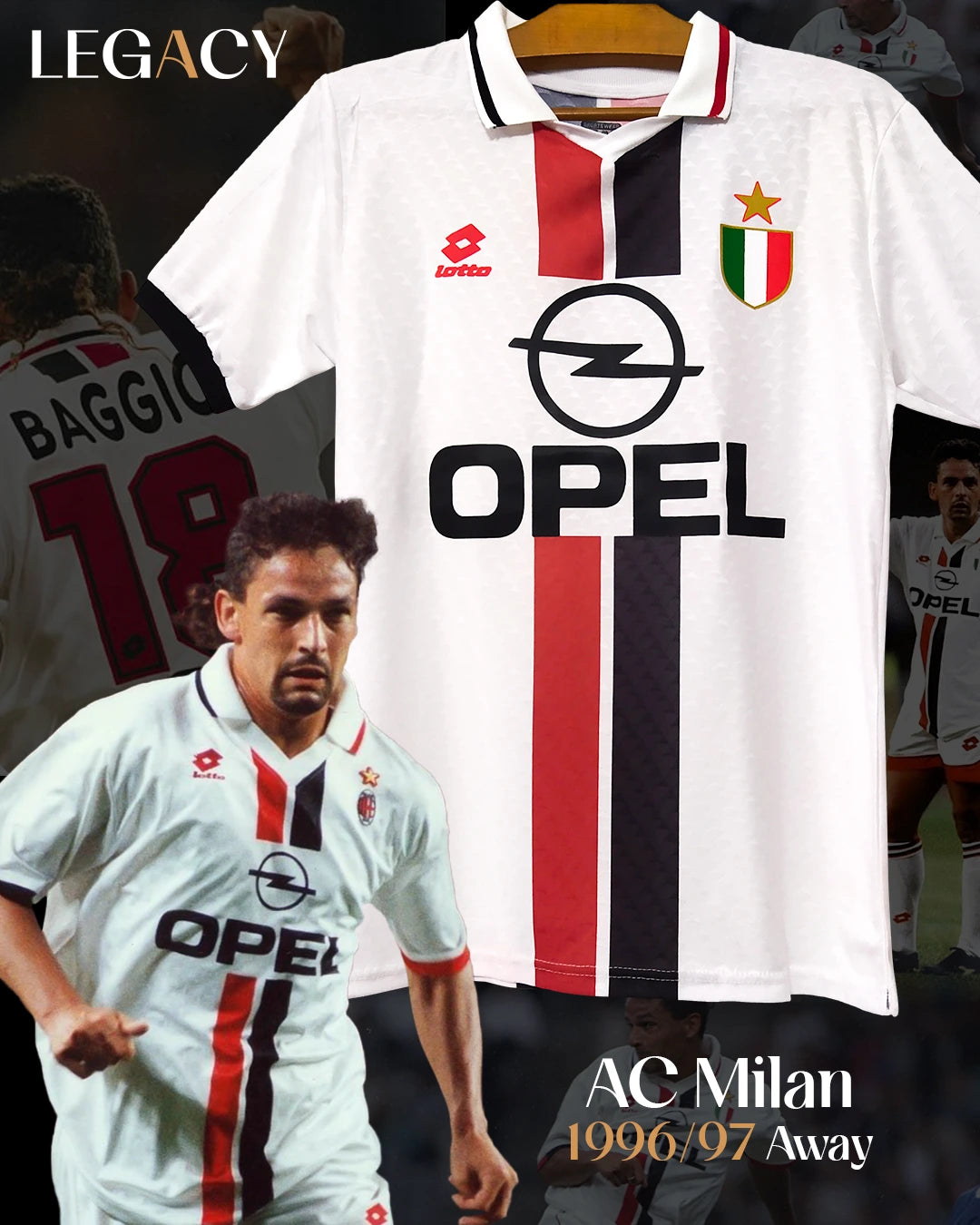 AC Milan 1996/97 Away - Baggio – Legacy Store