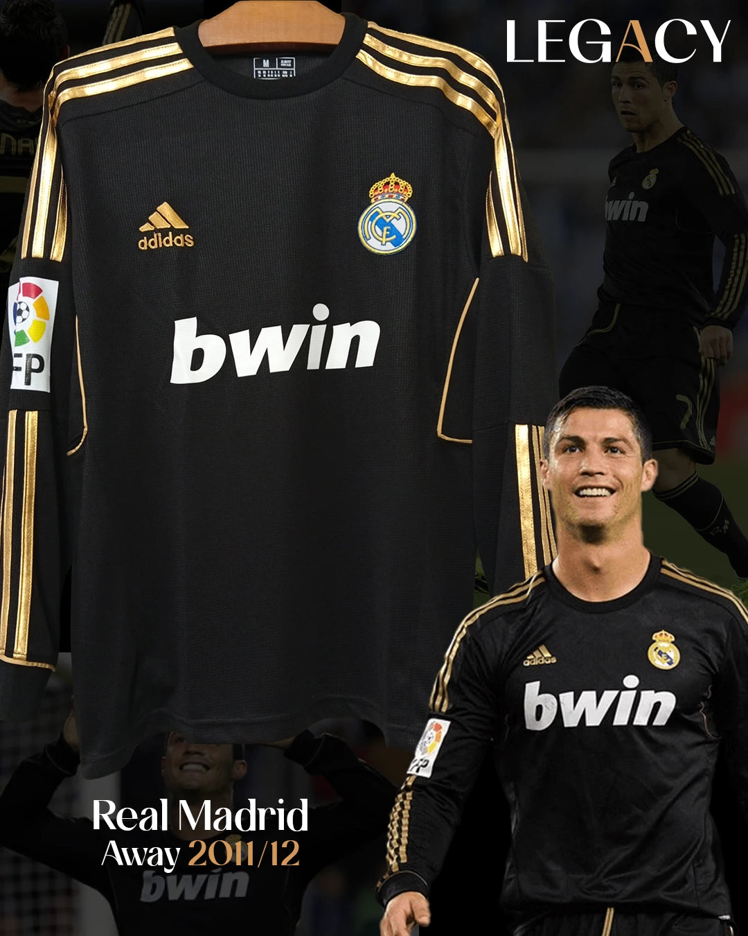 Real Madrid 2011-12 Away Long Sleeve - Ronaldo
